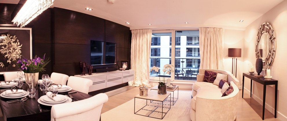 An Apartment at Imperial Wharf | Living Area | Interior Designers